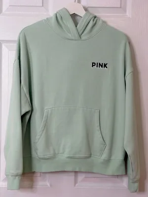 PINK Victoria’s Secret Ski Aspen Hoodie Mint Green Graphic Pullover Fleece M thumbnail 4