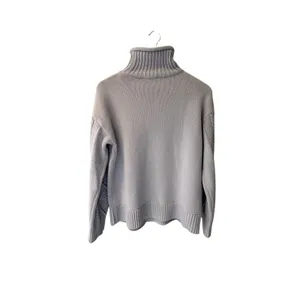 Haven Well Within Cable Knit Mock Neck Sweater Baby Blue S Cotton Blend thumbnail 4
