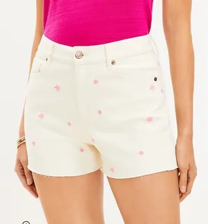 Loft Brand Star‎ Fresh Cut High Rise Cut Off Denim Shorts Size 14 thumbnail 1