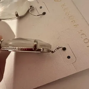 Kendra Scott Esme Ivory Mother of Pearl Dangly Earrings Silver Frame NEW thumbnail 8
