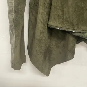 Blank NYC Olive Green Faux Suede & Leather Moto Jacket Womens M Fall Casual thumbnail 3