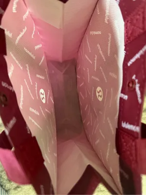 Lululemon Burgundy Reusable Shopper Tote Bag Holiday Limited Edition Small Logo thumbnail 3