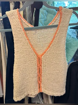NWT Free People Sicily Shell Sweater - ivory combo - Medium thumbnail 8