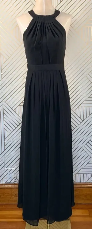 Spotlight‎ by Warehouse Black Chiffon Halter Gown thumbnail 1