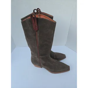 Free People We The Free Montage Tall Western Boots Chocolate Brown Sz 6.5 thumbnail 3