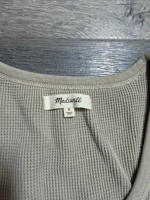 Madewell Purple and Tan Waffle Knit Scoop Neck Tank thumbnail 8