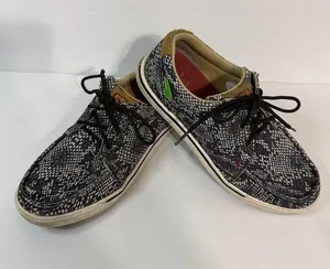 Twisted X Women's Black & White Snake-Print Low-Top Sneakers thumbnail 1