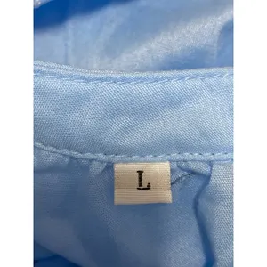Women's Blue Embroidered Smocked Tiered Tie Neck Puff Sleeve Midi Flare A-Line L thumbnail 5