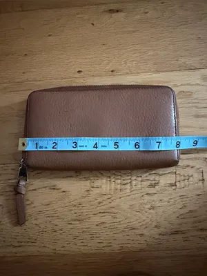 TORY BURCH -  Brown Leather Zip Wallet thumbnail 4