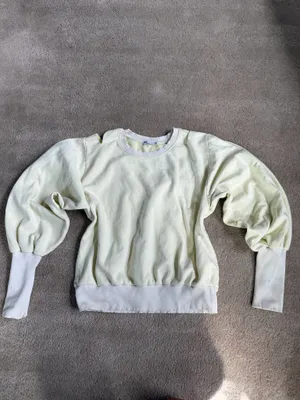 Zara Cream Puff Sleeve Sweatshirt – Size XL thumbnail 2