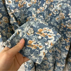 Vintage Sears Authentic Western Wear Pearl Snap Floral Button Down Shirt Size L thumbnail 7