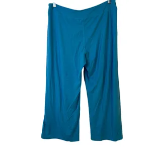Fresh‎ Produce Mary Ellen ME Blue Wide Leg Lounge Pants Large Rayon Lycra USA thumbnail 2
