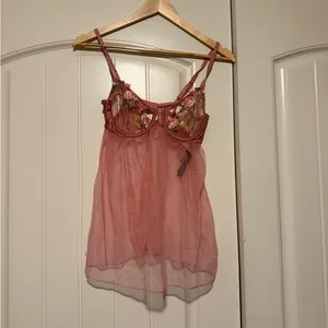 Victoria's Secret Pink Floral Embroidered Babydoll thumbnail 2