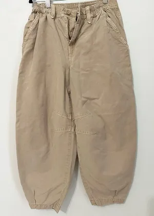 Aerie XS/TP cropped barrel jeans tan casual thumbnail 1