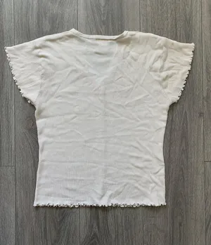 Rib Button Front Top White Size L thumbnail 4