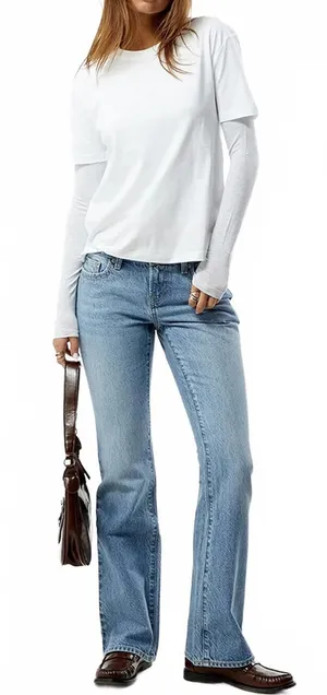Pacsun Jade Low Rise Bootcut Jeans Double Button Light Blue NWT Atlanta Size 28 thumbnail 1