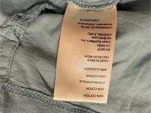 Anthropologie Pilcro Light Aqua Ringer 100% Cotton Tee with Olive Trim thumbnail 5