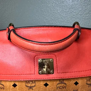 MCM Orange and Tan Monogram Satchel thumbnail 9