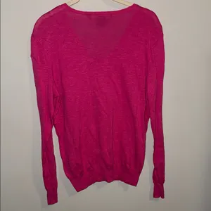 Ralph Lauren Sport Vibrant Pink Knit V Neck Sweater thumbnail 4