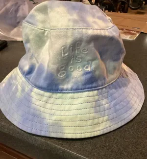 Life Is Good Pastel Tie-Dye Bucket Hat with White Embroidery thumbnail 1