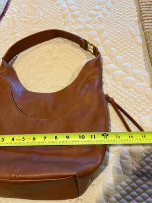 Antik Kraft Cognac Brown Vegan Leather Slouchy Hobo Bag thumbnail 11