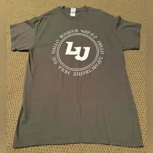 Gildan Dark Gray Liberty University Languages T-Shirt thumbnail 1