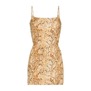 Reformation‎ Vivette Snake Print Mini Dress Square Neck Spaghetti Strap Coquette thumbnail 2