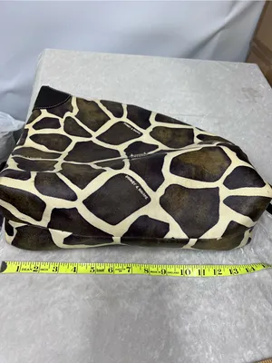 Dooney & Bourke Giraffe-Print Leather Shoulder Bag Brown & Cream strap missing thumbnail 7