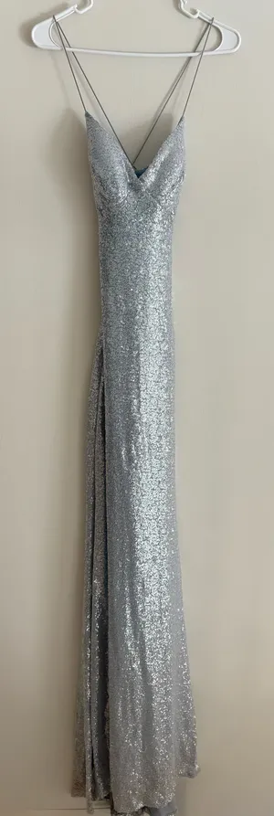 Windsor Prom Dress Sequin Silver Blue thumbnail 1