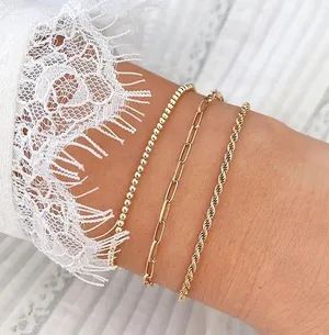Boutique 18k Gold Mini Link Bracelet thumbnail 2