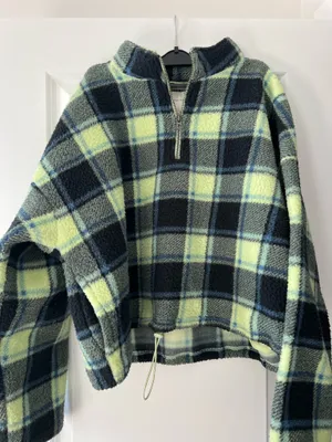 American Eagle Quarter-Zip Sherpa Plaid thumbnail 1