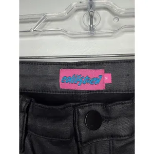 Edikted Luna Black Faux Leather Flare Pants High Rise‎ Stretch Vegan Leather M thumbnail 5