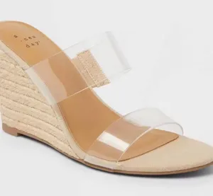 A new day ansel clear strap Wedge Sandal in Beige thumbnail 1