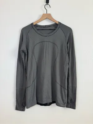 Lululemon Swiftly Tech Long Sleeve Crew Tempo Stripe Black White thumbnail 2