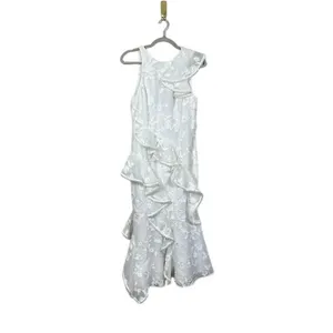 KEEPSAKE The Label White Floral Embroidered Ruffle Midi Dress Bridal Romantic thumbnail 2