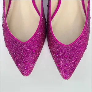 Betsey Johnson SB-Jude Ballet Flats 8.5 Pink Rhinestone Pointed Toe Wedding NWOB thumbnail 8