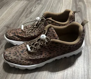 Propet Leopard Print Slip-On Athletic Shoes in Brown/Tan thumbnail 1
