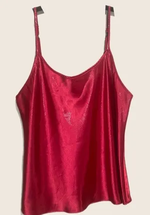 Gillian & O’Malley red sparkly slip on tank‎ top Size XL Y2k thumbnail 1