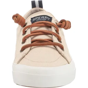 SPERRY Crest Vibe Oat Beige Linen Sneaker Cowhide Leather Laces ~ Women's Size 8 thumbnail 4
