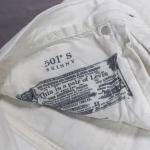 Levi's 501 Skinny Jeans‎ Women 28 White Distressed Button Fly High Rise Denim thumbnail 15