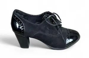 Dexflex Comfort Kara Black Mary Jane Lace-Up Oxford Block Heel Shoes 7 New thumbnail 1