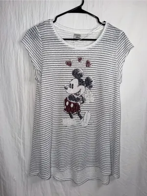 Disney LC Lauren Conrad Mickey Mouse Striped High-Low Top Size S thumbnail 1
