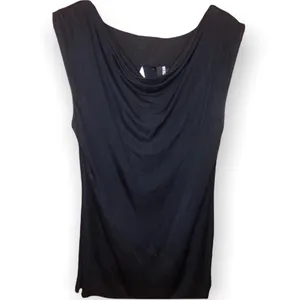 Vintage y2k 2000s D.E.P.T Black Cowle Neck open back Bow Blouse office siren thumbnail 3