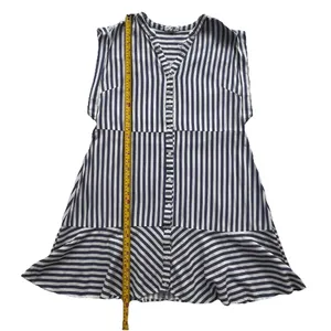 Ashly & Sage Striped Linen Blend Dress Women’s XL Belted Tiered Quiet Luxury thumbnail 6