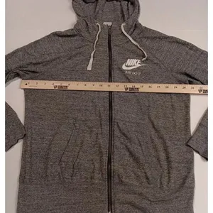 Vintage Nike Hooded‎ Full Zip Light Weight Track Jacket size Medium Gray thumbnail 7