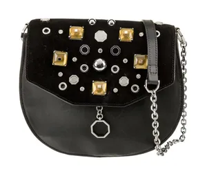 Louise et Cie Crossbody Bag Women Small‎ Black Leather Suede Embellished Studded thumbnail 1
