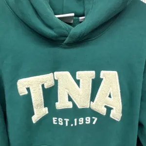 TNA Sweatfleece Cozy Fleece Womens Size M Green Pullover Hoodie Pockets Logo thumbnail 3