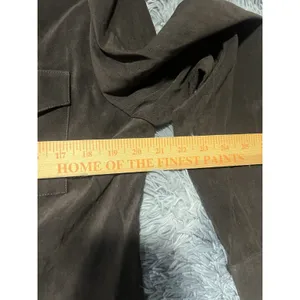 St John Sport Dark Brown Polyester Blend Faux Suede Snap Front Epaulet Jacket M. thumbnail 6
