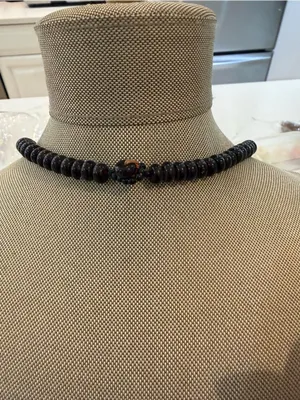 Handmade Unique Handcrafted Turquoise and Brown Beaded Buddhism Pendant Necklace thumbnail 2