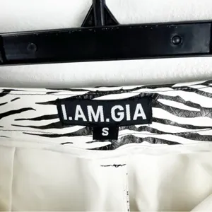 I.AM.GIA Black White Zebra Animal Print Faux Vegan Leather Pants Small Boho thumbnail 3